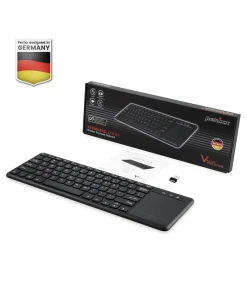 מקלדת אלחוטית ארגונומית בצבע שחור Perixx | PERIBOARD-716 | Wireless Touchpad Keyboard