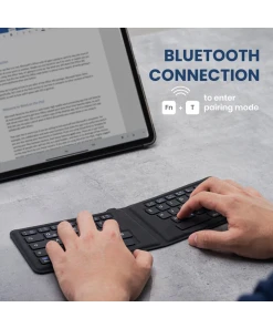 מקלדת אלחוטית ארגונומית בצבע שחור Perixx | PERIBOARD-805-E | Bluetooth Foldable Keyboard