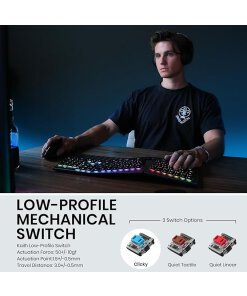 מקלדת אלחוטית ארגונומית בצבע שחור Perixx | PERIBOARD-835BL | Multi-device Ergonomic Mechanical Clicky US KB