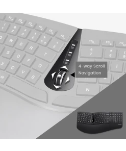 מקלדת אלחוטית ארגונומית בצבע שחור Perixx | PERIDUO-605 | Wireless 2.4GHz Ergonomic Set: Split Full Size Keyboard and Vertical Mouse