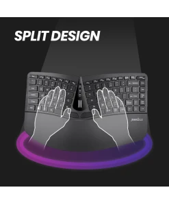 מקלדת אלחוטית ארגונומית בצבע שחור Perixx | PERIDUO-606A | Wireless Ergonomic Keyboard+Number Pad and Vertical Mouse Combo