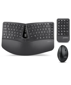 מקלדת אלחוטית ארגונומית בצבע שחור Perixx | PERIDUO-606A | Wireless Ergonomic Keyboard+Number Pad and Vertical Mouse Combo