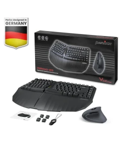 מקלדת אלחוטית ארגונומית בצבע שחור Perixx | PERIDUO-813 | Wireless Ergonomic Compact Keyboard & Vertical Mouse