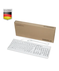 מקלדת חוטית ארגונומית בצבע לבן Perixx | PERIBOARD-106-W | Wired White Full-Size Keyboard