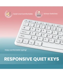 מקלדת חוטית ארגונומית בצבע לבן Perixx | PERIBOARD-213W | Wired USB Compact 90% Keyboard