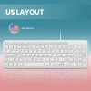 מקלדת חוטית ארגונומית בצבע לבן Perixx | PERIBOARD-213W | Wired USB Compact 90% Keyboard
