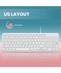מקלדת חוטית ארגונומית בצבע לבן Perixx | PERIBOARD-213W | Wired USB Compact 90% Keyboard