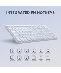 מקלדת חוטית ארגונומית בצבע לבן Perixx | PERIBOARD-332MW | Wired Backlit Mac USB Scissor Compact Keyboard