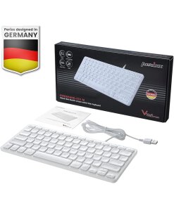 מקלדת חוטית ארגונומית בצבע לבן Perixx | PERIBOARD-332MW | Wired Backlit Mac USB Scissor Compact Keyboard