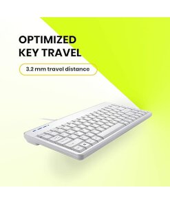 מקלדת חוטית ארגונומית בצבע לבן Perixx | PERIBOARD-409PW | Wired PS2 Mini Keyboard