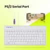 מקלדת חוטית ארגונומית בצבע לבן Perixx | PERIBOARD-409PW | Wired PS2 Mini Keyboard