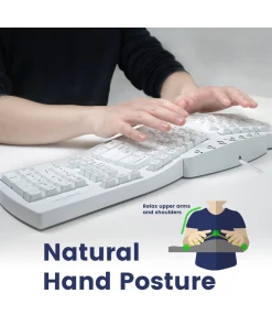 מקלדת חוטית ארגונומית בצבע לבן Perixx | PERIBOARD-512-W | Wired Ergonomic Split White USB US KB