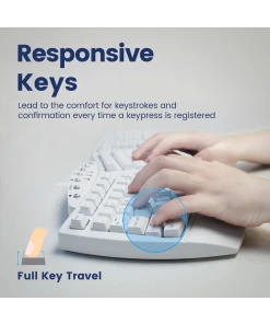 מקלדת חוטית ארגונומית בצבע לבן Perixx | PERIBOARD-512-W | Wired Ergonomic Split White USB US KB