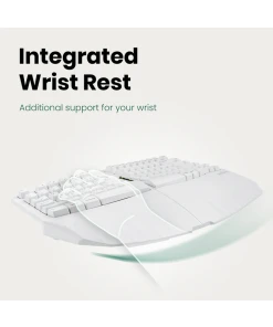 מקלדת חוטית ארגונומית בצבע לבן Perixx | PERIBOARD-613-W | Wireless Dual Mini Ergonomic White US KB