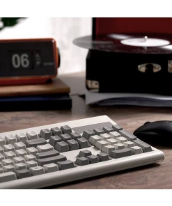 מקלדת חוטית ארגונומית בצבע לבן/אפור Perixx | PERIBOARD-106-M | Wired Vintage Grey/White Standard Keyboard