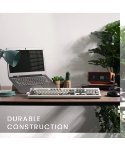 מקלדת חוטית ארגונומית בצבע לבן/אפור Perixx | PERIBOARD-106-M | Wired Vintage Grey/White Standard Keyboard