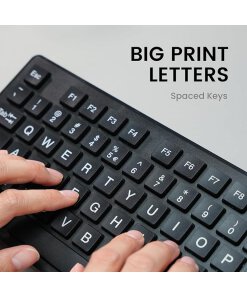 מקלדת חוטית ארגונומית בצבע שחור Perixx | PERIBOARD-117P | Wired PS2 Full Size Keyboard