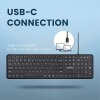 מקלדת חוטית ארגונומית בצבע שחור Perixx | PERIBOARD-210-C | Wired Full-Size USB C Keyboard with Quiet Scissor Keys