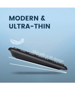 מקלדת חוטית ארגונומית בצבע שחור Perixx | PERIBOARD-210-C | Wired Full-Size USB C Keyboard with Quiet Scissor Keys