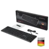 מקלדת חוטית ארגונומית בצבע שחור Perixx | PERIBOARD-210B | Wired Full-Size USB Keyboard with Quiet Keys for Desktop | Laptop | Tablet