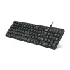 מקלדת חוטית ארגונומית בצבע שחור Perixx | PERIBOARD-215 | Wired Keyboard - Ultra Slim Scissor Keys - 2 Built-in USB-A & USB-C Ports