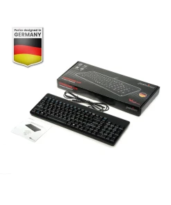 מקלדת חוטית ארגונומית בצבע שחור Perixx | PERIBOARD-220-H | Wired Compact 75% Keyboard with Numpad and Extra USB Ports