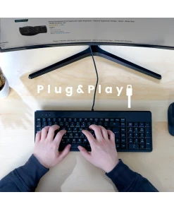 מקלדת חוטית ארגונומית בצבע שחור Perixx | PERIBOARD-220-H | Wired Compact 75% Keyboard with Numpad and Extra USB Ports