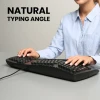 מקלדת חוטית ארגונומית בצבע שחור Perixx | PERIBOARD-312 | Wired Ergonomic Backlit Keyboard with 2 Hubs
