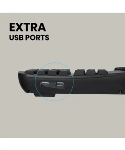 מקלדת חוטית ארגונומית בצבע שחור Perixx | PERIBOARD-312 | Wired Ergonomic Backlit Keyboard with 2 Hubs
