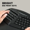 מקלדת חוטית ארגונומית בצבע שחור Perixx | PERIBOARD-312 | Wired Ergonomic Backlit Keyboard with 2 Hubs