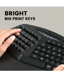 מקלדת חוטית ארגונומית בצבע שחור Perixx | PERIBOARD-312 | Wired Ergonomic Backlit Keyboard with 2 Hubs