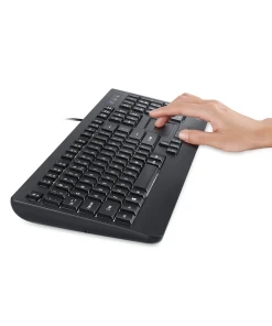 מקלדת חוטית ארגונומית בצבע שחור Perixx | PERIBOARD-313 | Wired USB Backlit Touchpad Keyboard Extra USB Ports