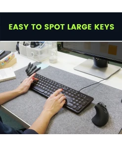 מקלדת חוטית ארגונומית בצבע שחור Perixx | PERIBOARD-317-R | Wired Backlit Round Keys Keyboard with Large Print Letters