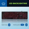 מקלדת חוטית ארגונומית בצבע שחור Perixx | PERIBOARD-317-R | Wired Backlit Round Keys Keyboard with Large Print Letters