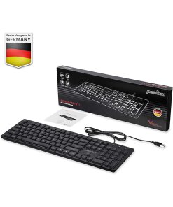 מקלדת חוטית ארגונומית בצבע שחור Perixx | PERIBOARD-317 | Wired Backlit USB Keyboard