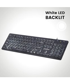 מקלדת חוטית ארגונומית בצבע שחור Perixx | PERIBOARD-317 | Wired Backlit USB Keyboard
