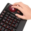 מקלדת חוטית ארגונומית בצבע שחור Perixx | PERIBOARD-322 | Wired Backlit Trackball 75% Compact Keyboard with Extra USB Ports