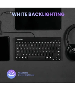מקלדת חוטית ארגונומית בצבע שחור Perixx | PERIBOARD-326 | Wired USB Mini Backlit 70% Tenkeyless Keyboard Low Profile Keys