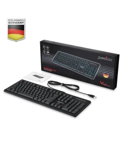 מקלדת חוטית ארגונומית בצבע שחור Perixx | PERIBOARD-329 | Wired Backlit USB High Scissor US Keyboard