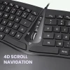 מקלדת חוטית ארגונומית בצבע שחור Perixx | PERIBOARD-330 | Wired Backlit Ergonomic Keyboard with Hubs