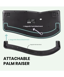 מקלדת חוטית ארגונומית בצבע שחור Perixx | PERIBOARD-330 | Wired Backlit Ergonomic Keyboard with Hubs