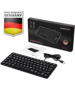 מקלדת חוטית ארגונומית בצבע שחור Perixx | PERIBOARD-332B | Wired Backlit Mini Scissor USB Keyboard