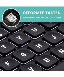 מקלדת חוטית ארגונומית בצבע שחור Perixx | PERIBOARD-332B | Wired Backlit Mini Scissor USB Keyboard