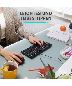 מקלדת חוטית ארגונומית בצבע שחור Perixx | PERIBOARD-332B | Wired Backlit Mini Scissor USB Keyboard