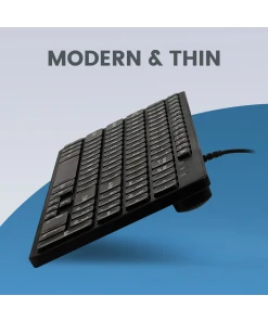 מקלדת חוטית ארגונומית בצבע שחור Perixx | PERIBOARD-333B | Wired Backlit Compact Scissor USB Keyboard