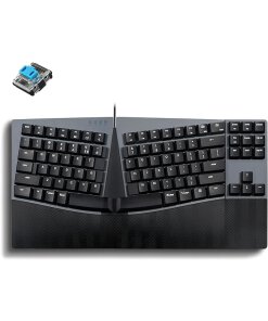 מקלדת חוטית ארגונומית בצבע שחור Perixx | PERIBOARD-335BL | Wired Ergonomic TKL Clicky Mechanical US KB