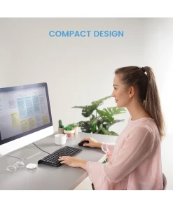 מקלדת חוטית ארגונומית בצבע שחור Perixx | PERIBOARD-407-B | Wired Mini Keyboard