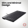 מקלדת חוטית ארגונומית בצבע שחור Perixx | PERIBOARD-409-H | Wired Mini Keyboard