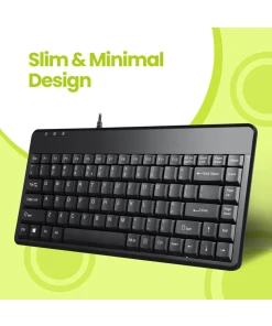 מקלדת חוטית ארגונומית בצבע שחור Perixx | PERIBOARD-409-P | Mini 75% PS/2 Keyboard