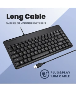 מקלדת חוטית ארגונומית בצבע שחור Perixx | PERIBOARD-409U | Wired USB Mini 75% Keyboard
